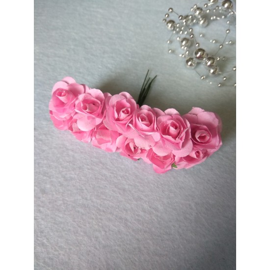 Розочки бумажные в пучках 1,5 см цв. розовый, цена за пучок